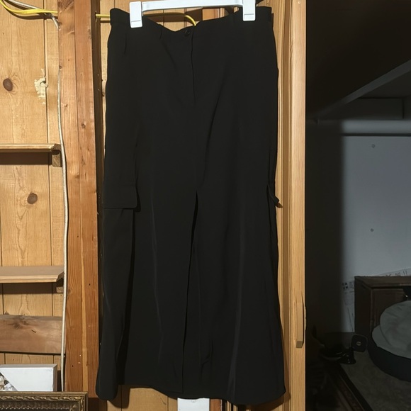 Max studio black skirt with slit and pockets - Picture 1 of 2